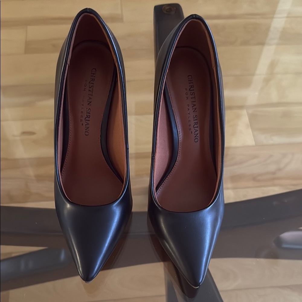 Used Christian Siriano Black Leather Heels